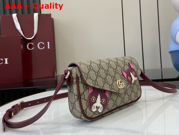 Gucci GG Mini Shoulder Bag with Cat Detail 818764 Replica