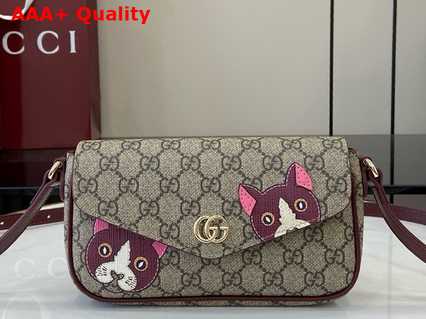 Gucci GG Mini Shoulder Bag with Cat Detail 818764 Replica