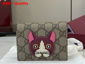 Gucci GG Mini Wallet with Cat Detail 818767 Replica