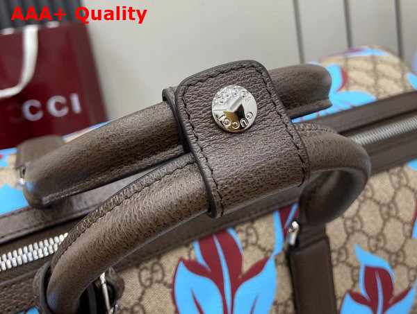 Gucci GG Printed Duffle Bag in Beige and Dark Brown GG Supreme Canvas 792074 Replica