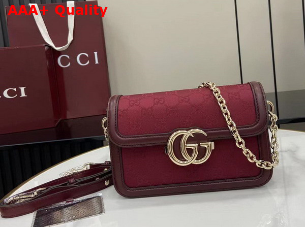 Gucci Go Small Shoulder Bag in Rosso Ancora Red GG Canvas 826761 Replica