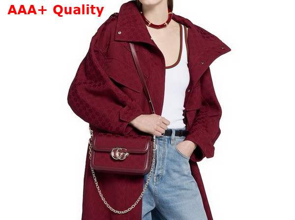 Gucci Go Small Shoulder Bag in Rosso Ancora Red GG Canvas 826761 Replica
