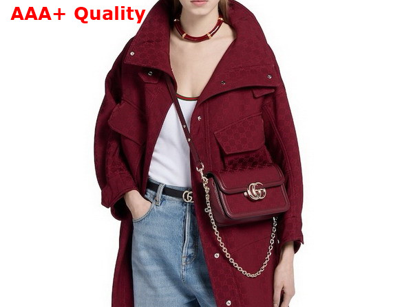 Gucci Go Small Shoulder Bag in Rosso Ancora Red GG Canvas 826761 Replica