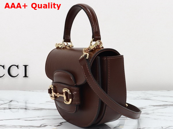 Gucci Horsebit 1955 Mini Top Handle Bag in Brown Leather 781387 Replica
