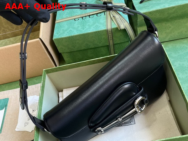 Gucci Horsebit 1955 Shoulder Bag in Black Leather 764155 Replica