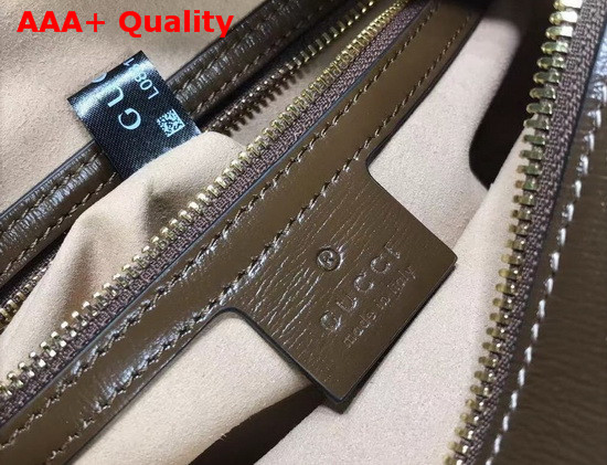 Gucci Horsebit 1955 Small Shoulder Bag Beige and Ebony GG Supreme Canvas Brown Leather Details 645454 Replica