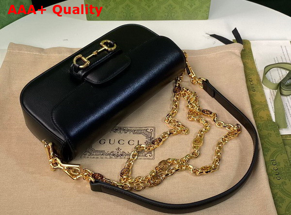 Gucci Horsebit 1955 Small Shoulder Bag in Black Leather 735178 Replica