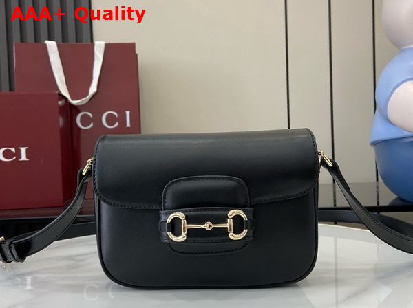 Gucci Horsebit 1955 Soft Mini Shoulder Bag in Black Leather 815205 Replica