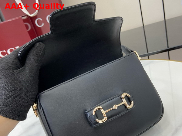 Gucci Horsebit 1955 Soft Mini Shoulder Bag in Black Leather 815205 Replica