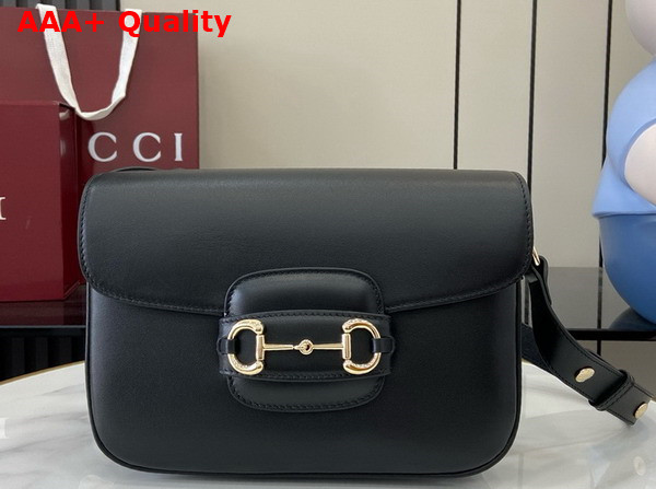 Gucci Horsebit 1955 Soft Small Shoulder Bag in Black Soft Leather 815178 Replica