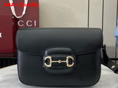 Gucci Horsebit 1955 Soft Small Shoulder Bag in Black Soft Leather 815178 Replica