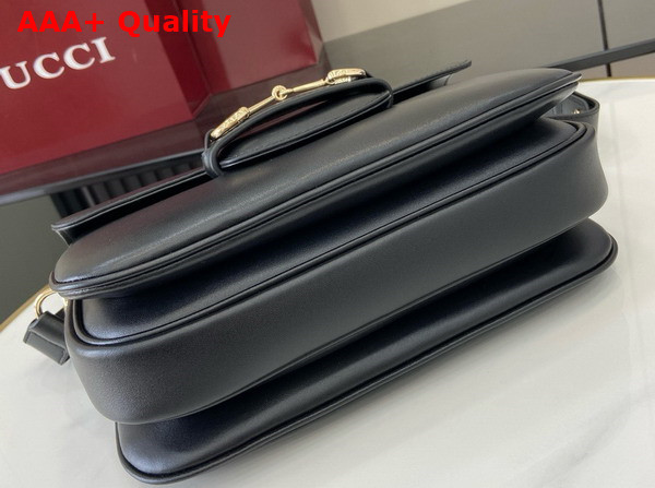 Gucci Horsebit 1955 Soft Small Shoulder Bag in Black Soft Leather 815178 Replica