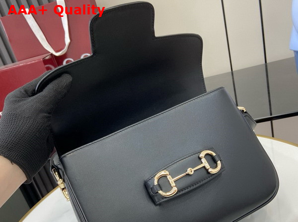 Gucci Horsebit 1955 Soft Small Shoulder Bag in Black Soft Leather 815178 Replica