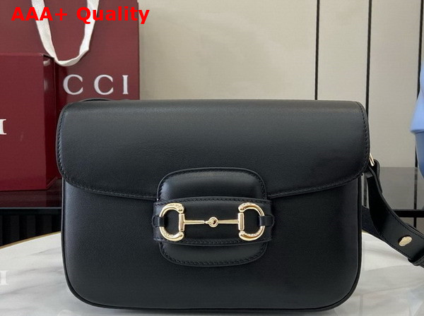 Gucci Horsebit 1955 Soft Small Shoulder Bag in Black Soft Leather 815178 Replica