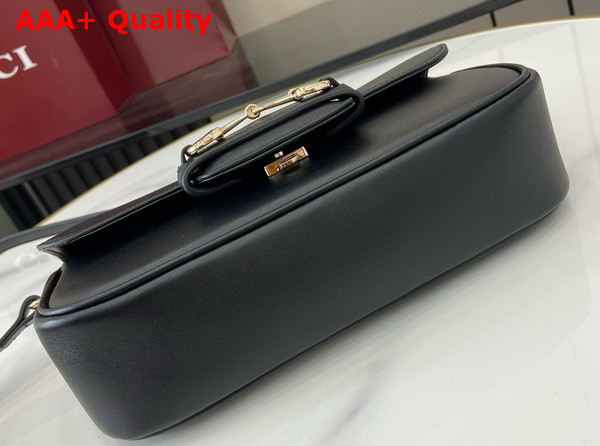 Gucci Horsebit 1955 Soft Small Top Handle Bag in Black Leather 815206 Replica