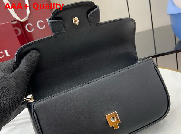 Gucci Horsebit 1955 Soft Small Top Handle Bag in Black Leather 815206 Replica