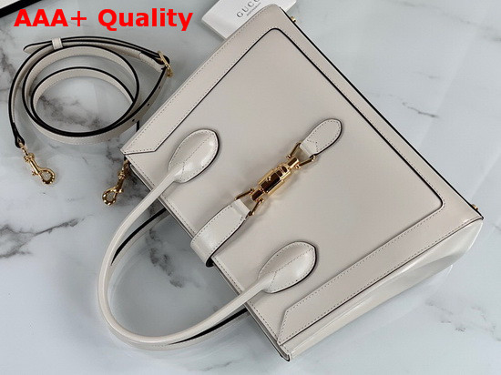 Gucci Jackie 1961 Medium Tote Bag in White Leather 649016 Replica