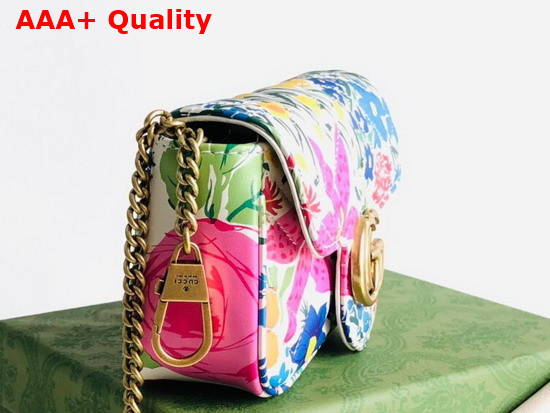 Gucci Ken Scott Print GG Marmont Matelasse Leather Super Mini Bag Ivory Leather 476433 Replica