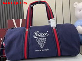 Gucci Large Printed Canvas Duffle Bag in Dark Blue Canvas 816866 Replica