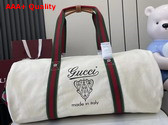 Gucci Large Printed Canvas Duffle Bag in Off White Canvas 816866 Replica