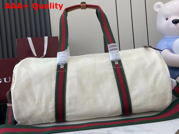 Gucci Large Printed Canvas Duffle Bag in Off White Canvas 816866 Replica