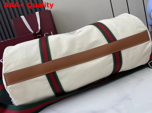 Gucci Large Printed Canvas Duffle Bag in Off White Canvas 816866 Replica