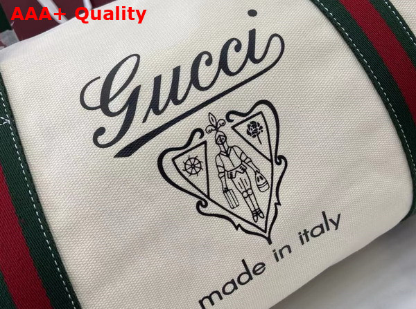 Gucci Large Printed Canvas Duffle Bag in Off White Canvas 816866 Replica