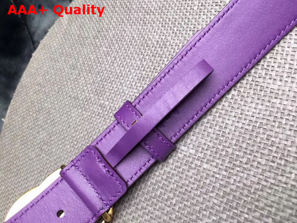 Gucci Leather Belt Leather with Double G Buckle Purple Calfskin Replica