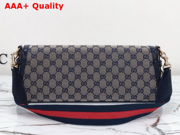 Gucci Luce Medium Shoulder Bag in Beige and Blue Original GG Canvas 786022 Replica