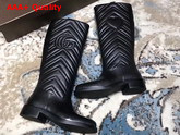 Gucci Matelasse Knee Boot in Black Leather Replica
