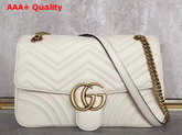 Gucci Medium GG Marmont Matelasse Shoulder Bag in White Leather Replica