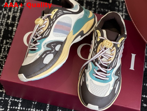 Gucci Mens Gucci 20 Sneaker in Grey Mesh and Leather 814040 Replica