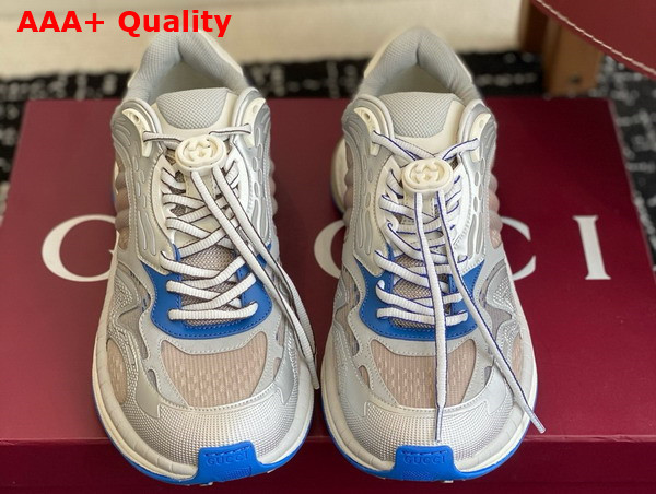 Gucci Mens Gucci 20 Sneaker in Grey and Blue Mesh and Leather 814040 Replica