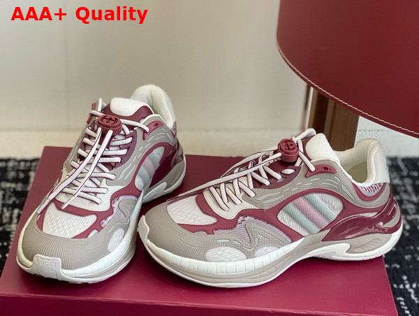 Gucci Mens Gucci 20 Sneaker in Grey and Gucci Rosso Ancora Red Mesh and Leather 814040 Replica