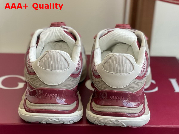 Gucci Mens Gucci 20 Sneaker in Grey and Gucci Rosso Ancora Red Mesh and Leather 814040 Replica