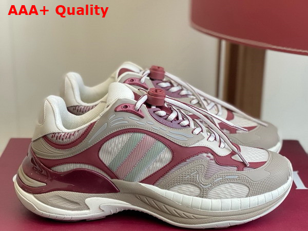 Gucci Mens Gucci 20 Sneaker in Grey and Gucci Rosso Ancora Red Mesh and Leather 814040 Replica