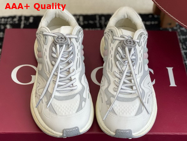 Gucci Mens Gucci 20 Sneaker in White and Grey Mesh and Leather 814040 Replica