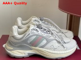 Gucci Mens Gucci 20 Sneaker in White and Grey Mesh and Leather 814040 Replica