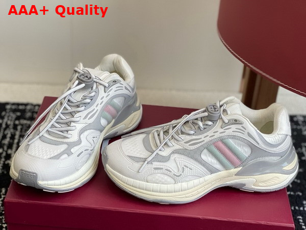 Gucci Mens Gucci 20 Sneaker in White and Grey Mesh and Leather 814040 Replica