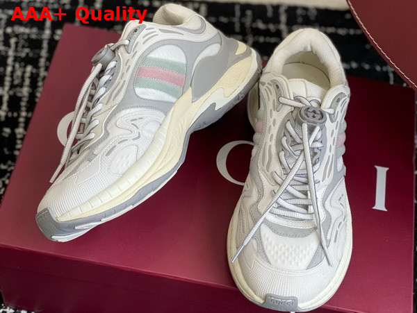Gucci Mens Gucci 20 Sneaker in White and Grey Mesh and Leather 814040 Replica