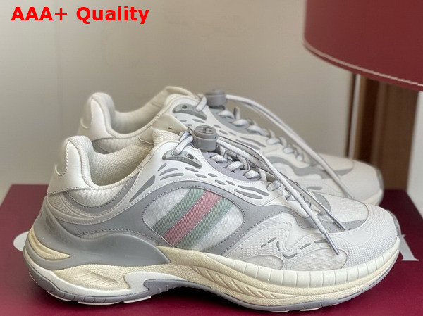 Gucci Mens Gucci 20 Sneaker in White and Grey Mesh and Leather 814040 Replica