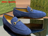 Gucci Mens Gucci Jordaan Loafer in Blue Suede 406994 Replica