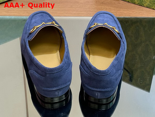 Gucci Mens Gucci Jordaan Loafer in Blue Suede 406994 Replica