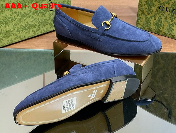 Gucci Mens Gucci Jordaan Loafer in Blue Suede 406994 Replica