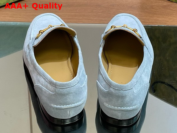 Gucci Mens Gucci Jordaan Loafer in Light Blue Suede 406994 Replica