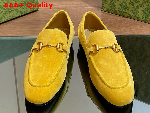 Gucci Mens Gucci Jordaan Loafer in Yellow Suede 406994 Replica