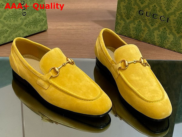 Gucci Mens Gucci Jordaan Loafer in Yellow Suede 406994 Replica