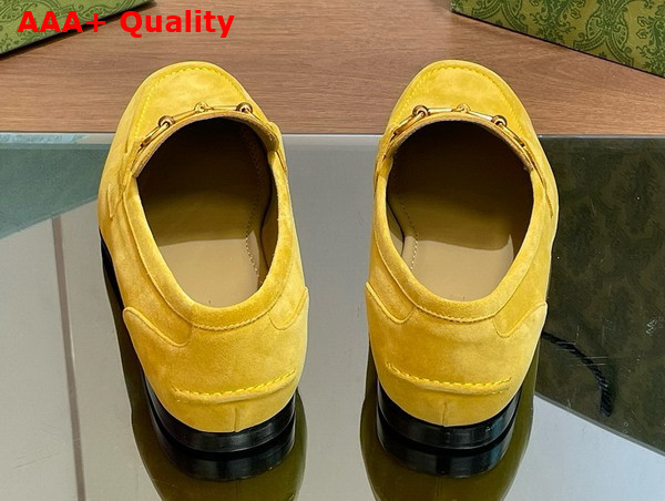Gucci Mens Gucci Jordaan Loafer in Yellow Suede 406994 Replica