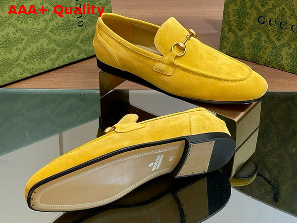 Gucci Mens Gucci Jordaan Loafer in Yellow Suede 406994 Replica