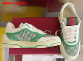 Gucci Mens Gucci Re Web Sneaker in Green GG Canvas 824221 Replica